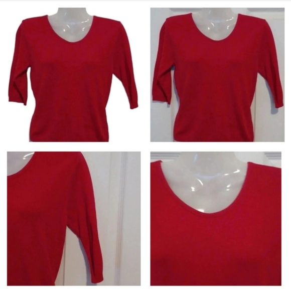 💙🏍red sweater with 3/4 sleeves - Picture 1 of 8
